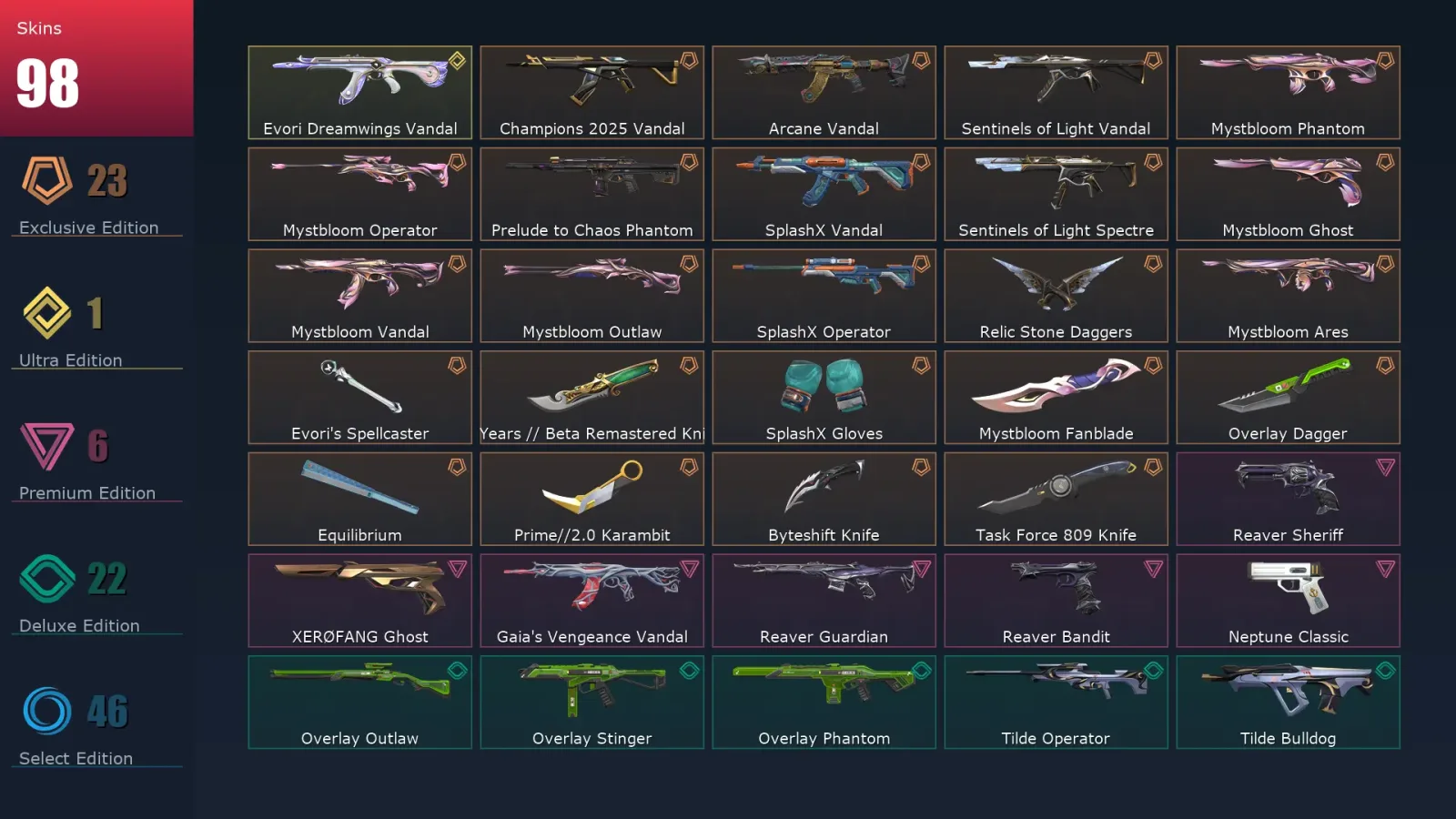 [Valorant] | EU | Level 436 | Diamond 3 | 29 Agents | 98 Skins — Valorant account