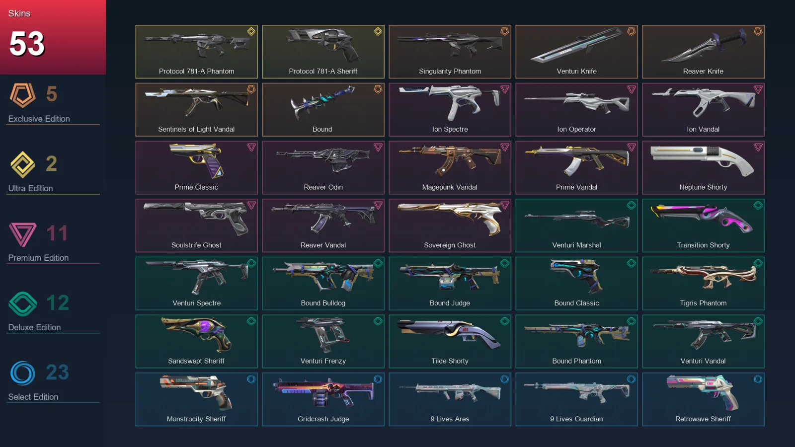EU | Lv244 | Unranked | 53 Skin | 28 Agent | 87 Buddy