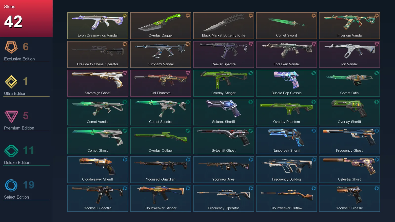 BR | Lv141 | Unranked | 42 Skin | 26 Agent | 64 Buddy