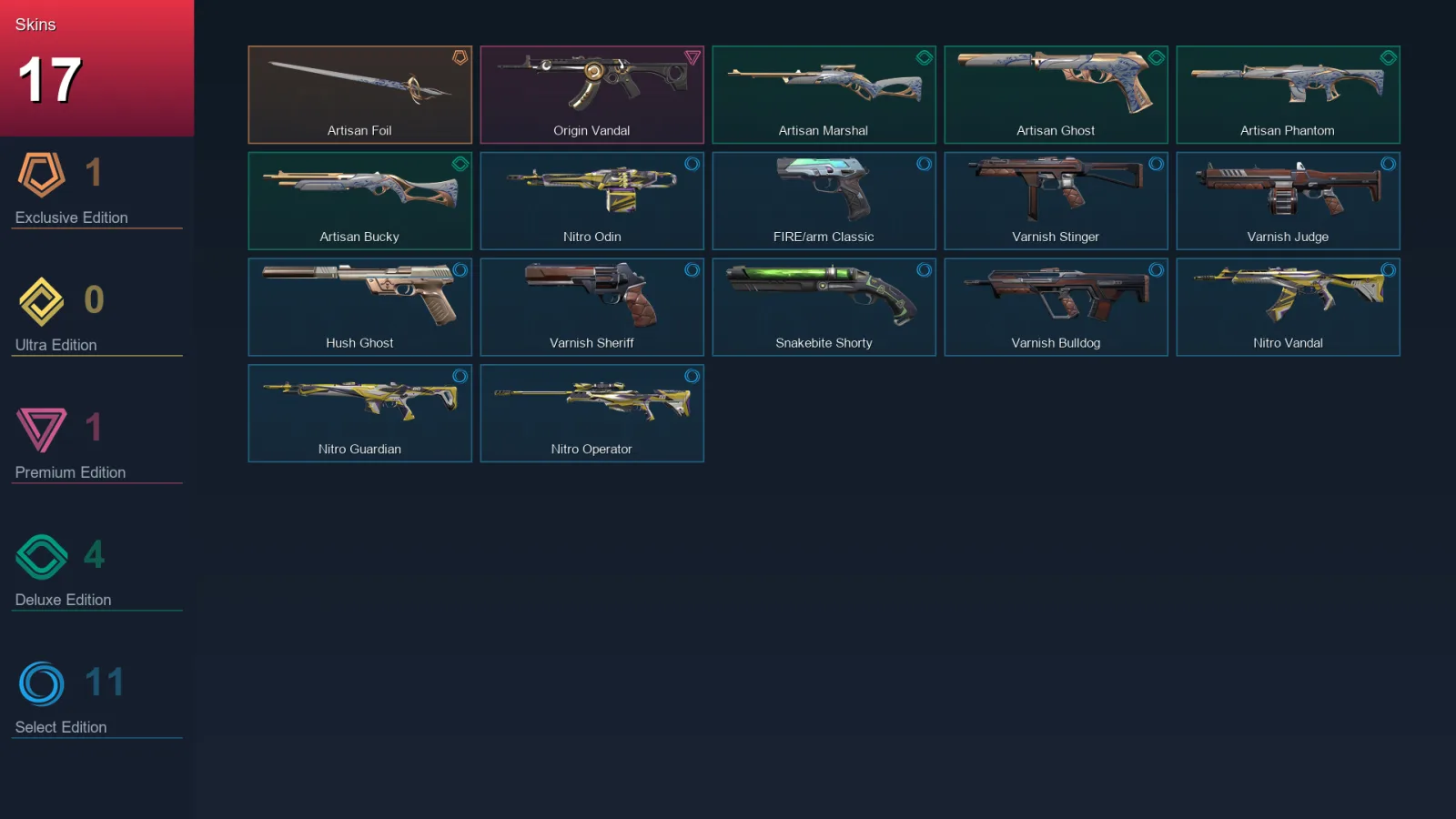 AP | Lv80 | Unranked | 17 Skin | 21 Agent | 44 Buddy