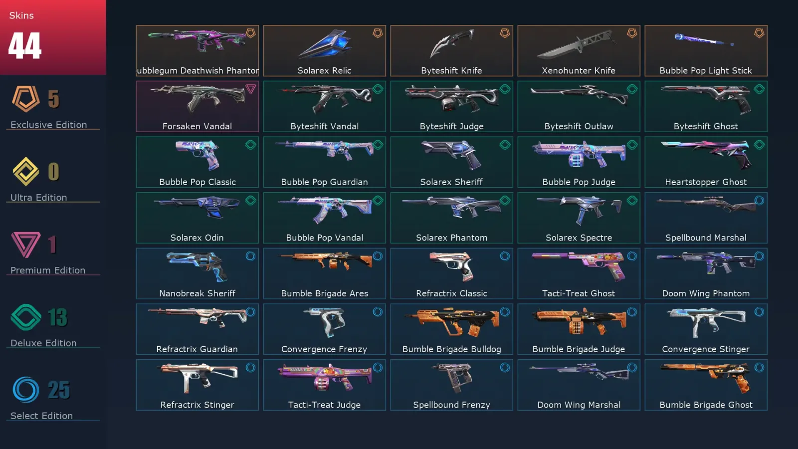[Valorant] | EU | Level 141 | 29 Agents | 44 Skins — Valorant account