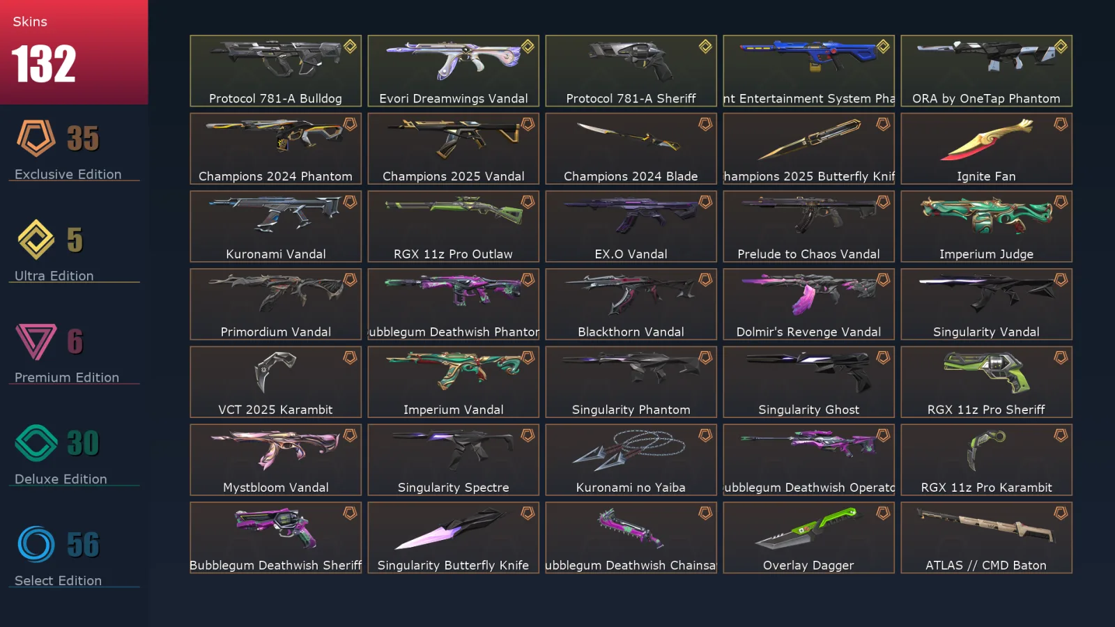 [Valorant] | EU | Level 270 | 29 Agents | 132 Skins