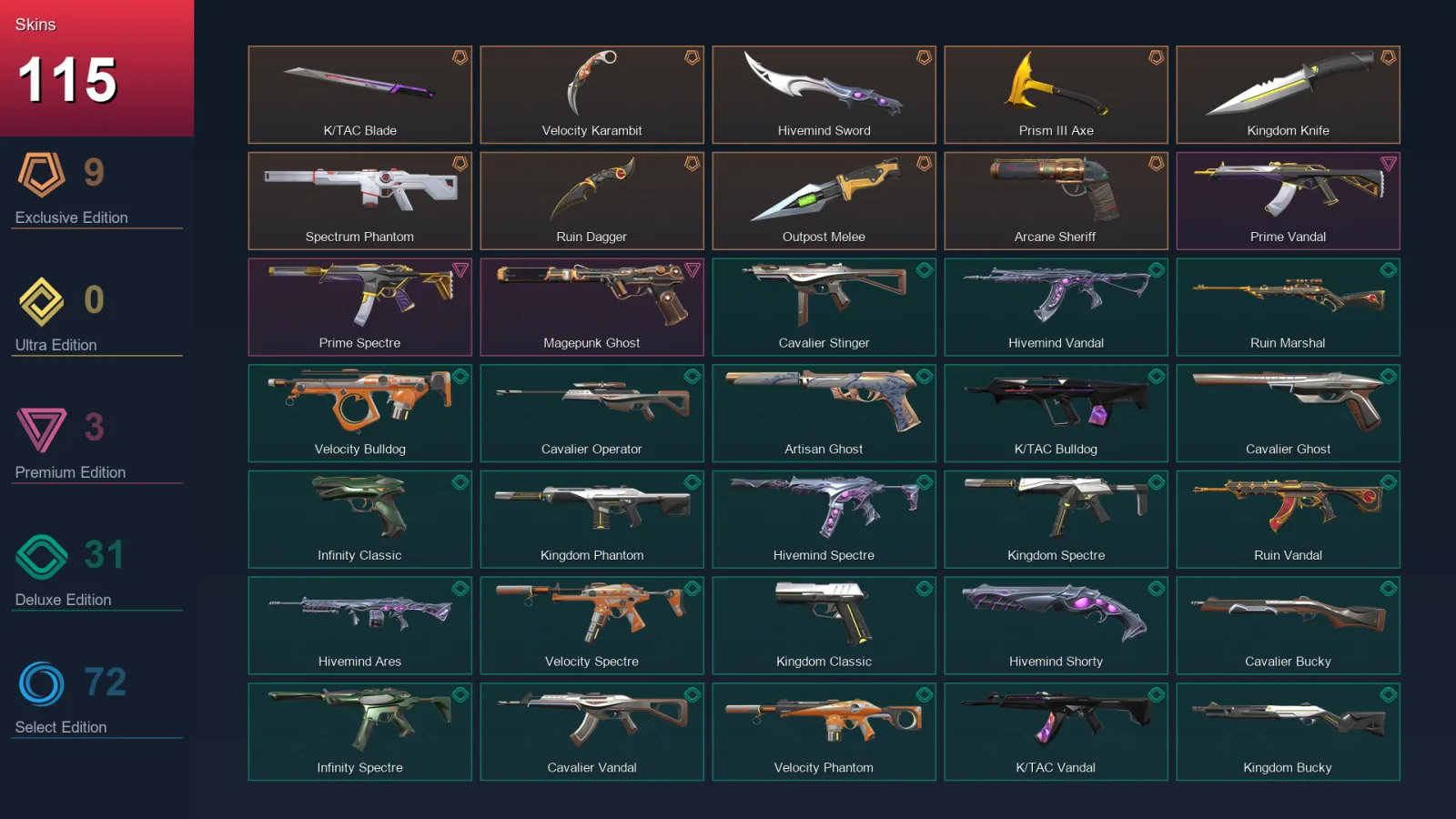BR | Lv255 | Unranked | 115 Skin | 24 Agent | 141 Buddy — Valorant account