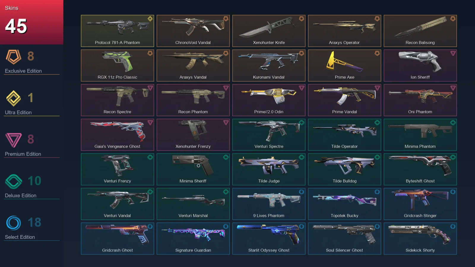 EU | Lv120 | Unranked | 45 Skin | 28 Agent | 65 Buddy