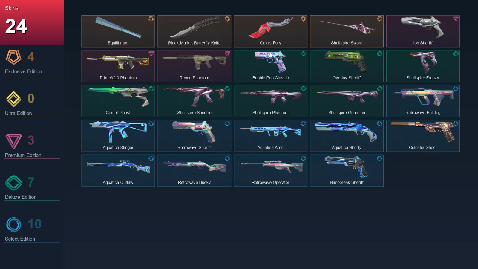 BR | Lv131 | Unranked | 24 Skin | 26 Agent | 53 Buddy — Valorant account