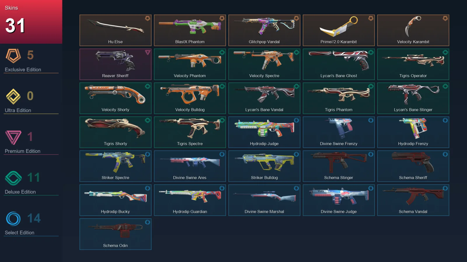 EU | Lv39 | Unranked | 31 Skin | 19 Agent | 24 Buddy