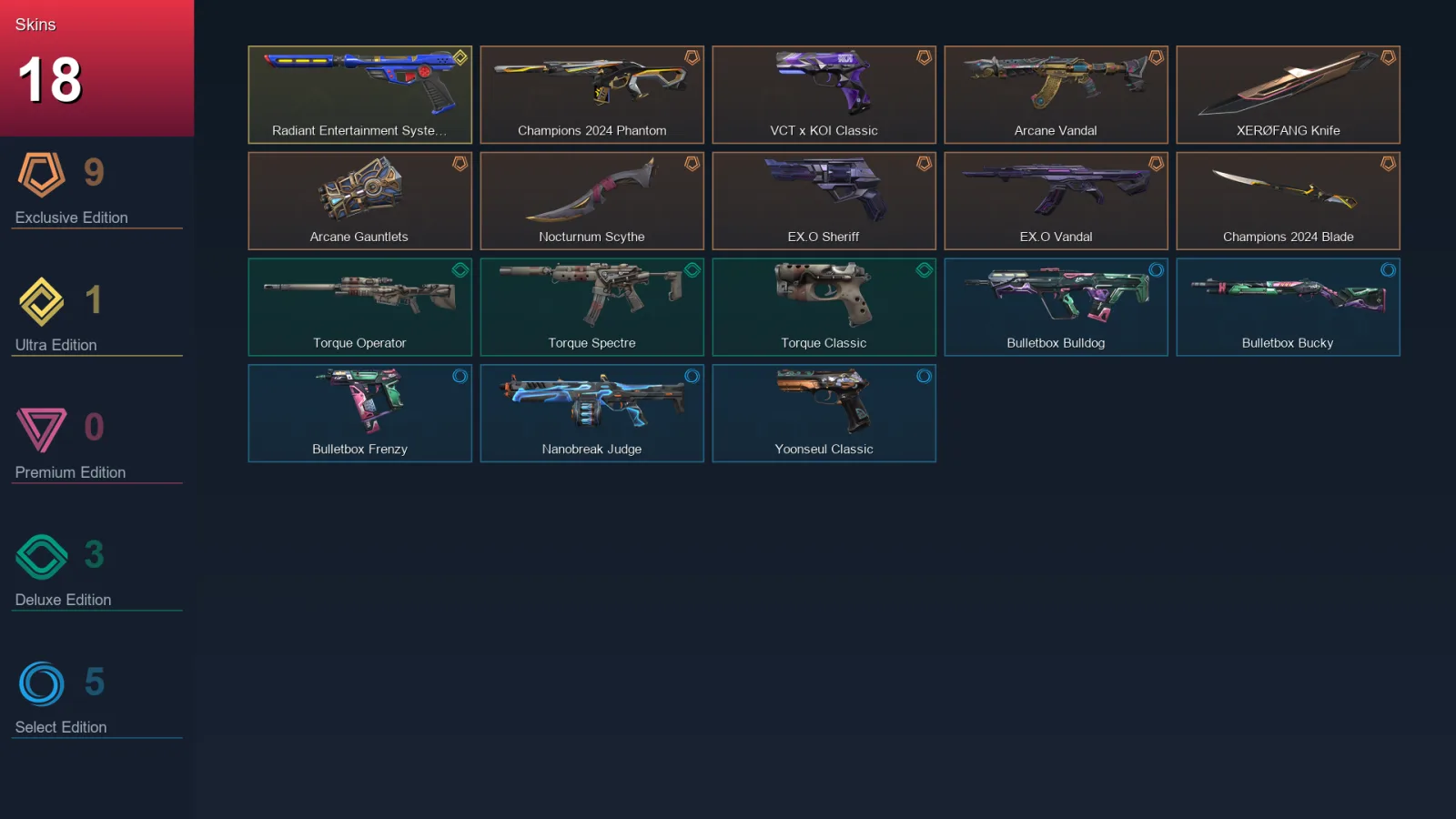 BR | Lv23 | Unranked | 18 Skin | 9 Agent | 15 Buddy