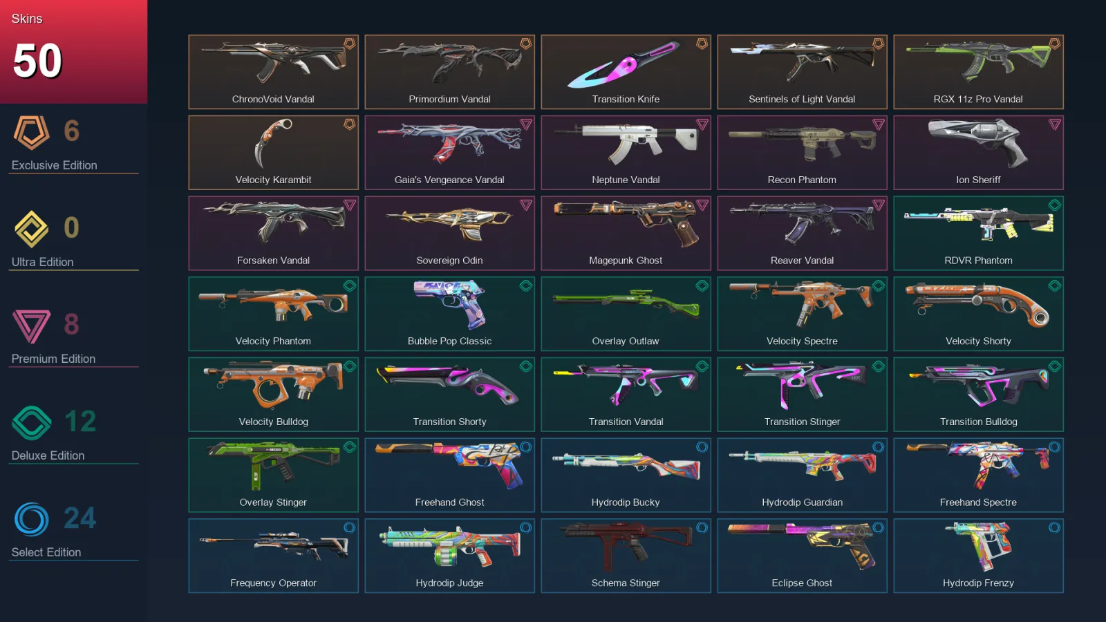 EU | Lv131 | Unranked | 50 Skin | 29 Agent | 67 Buddy — Valorant account
