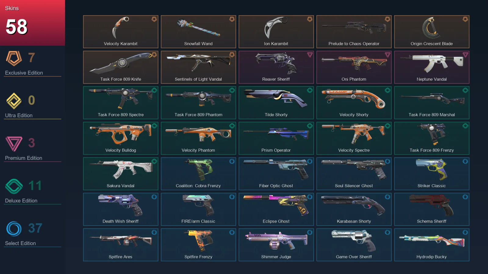 LA | Lv339 | Unranked | 58 Skin | 23 Agent | 84 Buddy