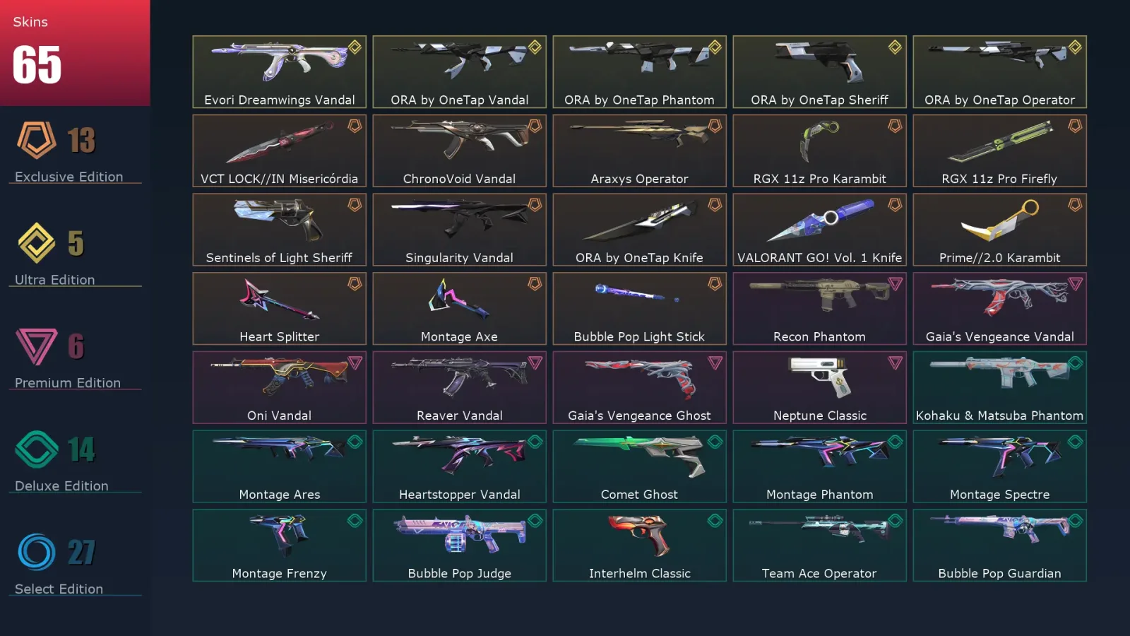 [Valorant] | EU | Level 148 | 28 Agents | 65 Skins — Valorant account