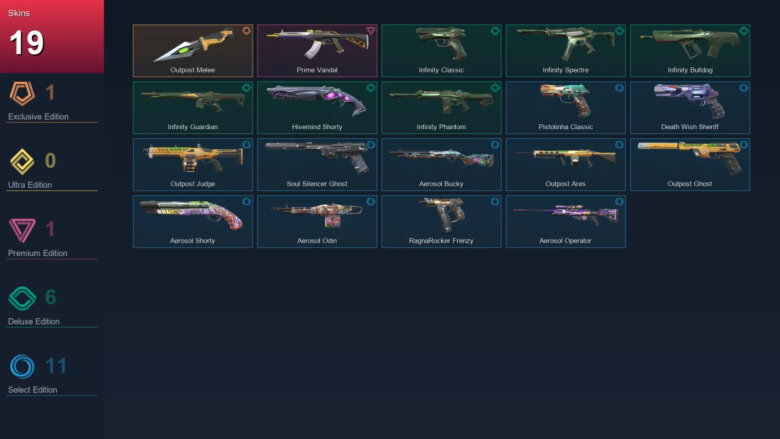 AP | Lv1 | Unranked | 19 Skin | 15 Agent | 30 Buddy — Valorant account