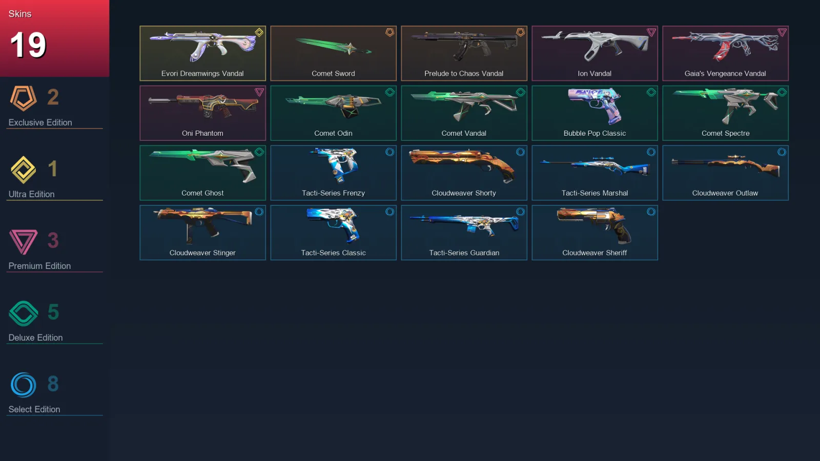 AP | Lv61 | Unranked | 19 Skin | 19 Agent | 27 Buddy