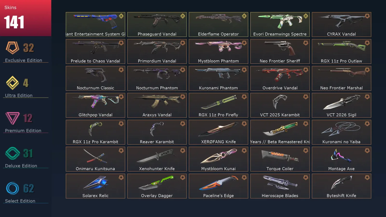 [Valorant] | EU | Level 311 | Gold 2 | 29 Agents | 141 Skins — Valorant account