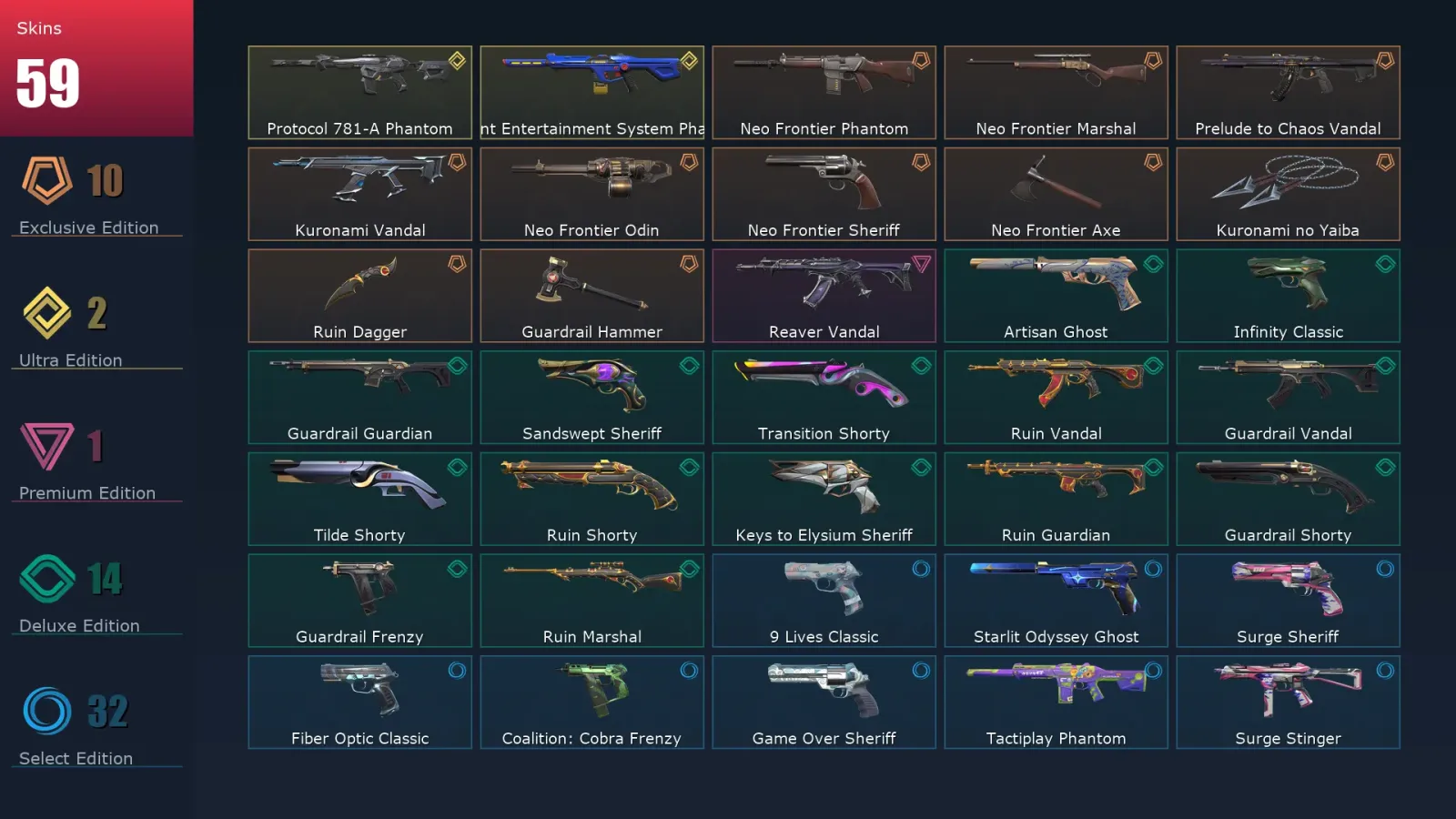 [Valorant] | EU | Level 322 | Diamond 1 | 26 Agents | 59 Skins — Valorant account