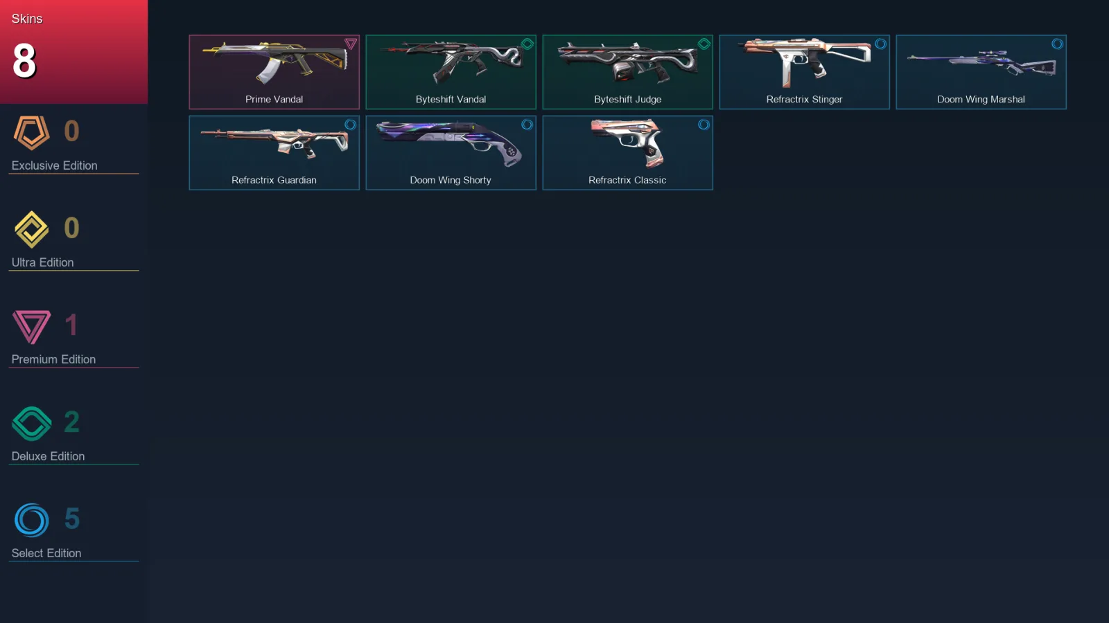 AP | Lv39 | Unranked | 8 Skin | 13 Agent | 26 Buddy