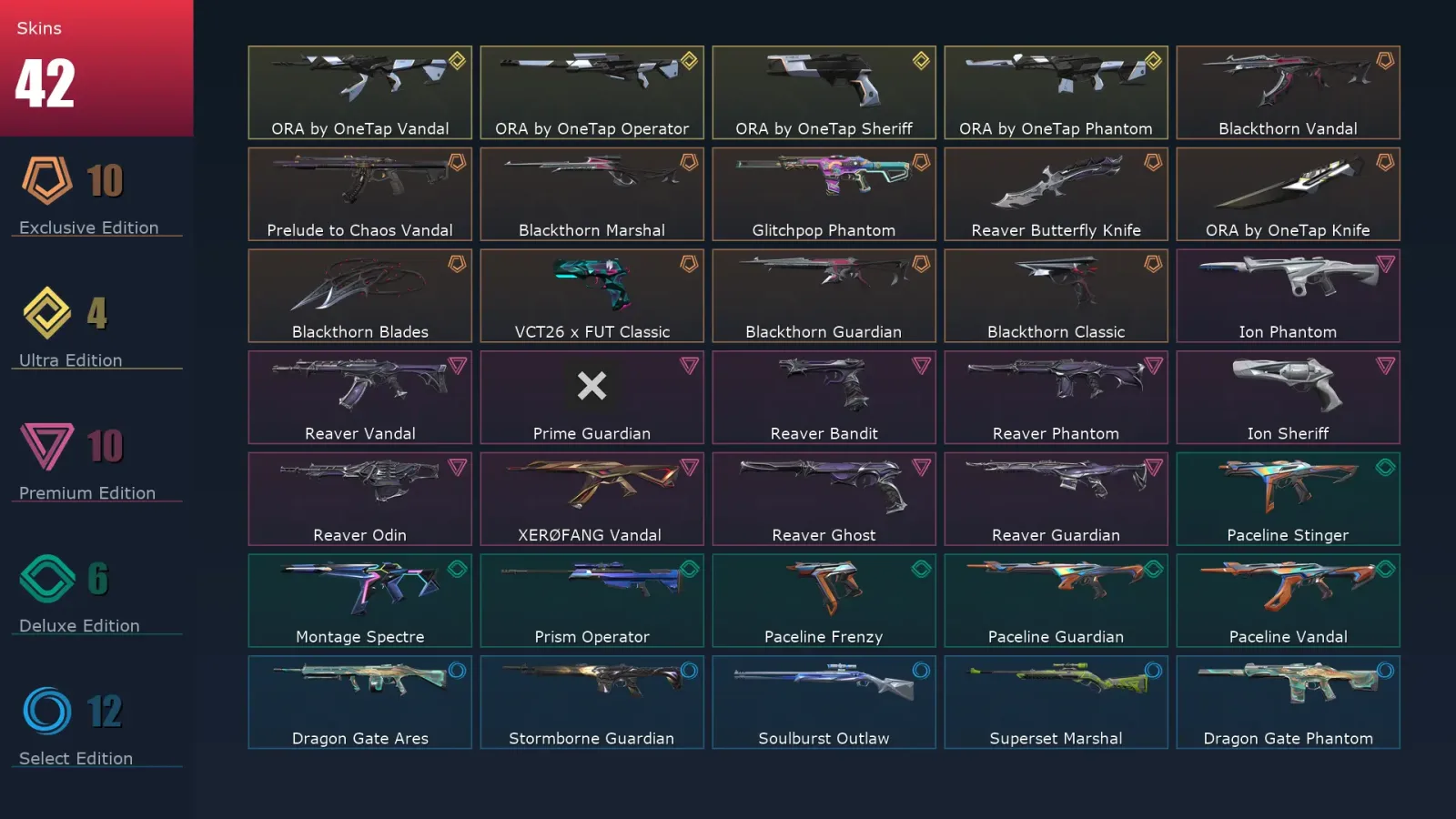 [Valorant] | EU | Level 24 | 11 Agents | 42 Skins — Valorant account