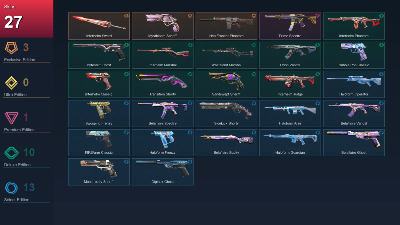 AP | Lv211 | Unranked | 27 Skin | 27 Agent | 76 Buddy &mdash; Valorant account with Astra