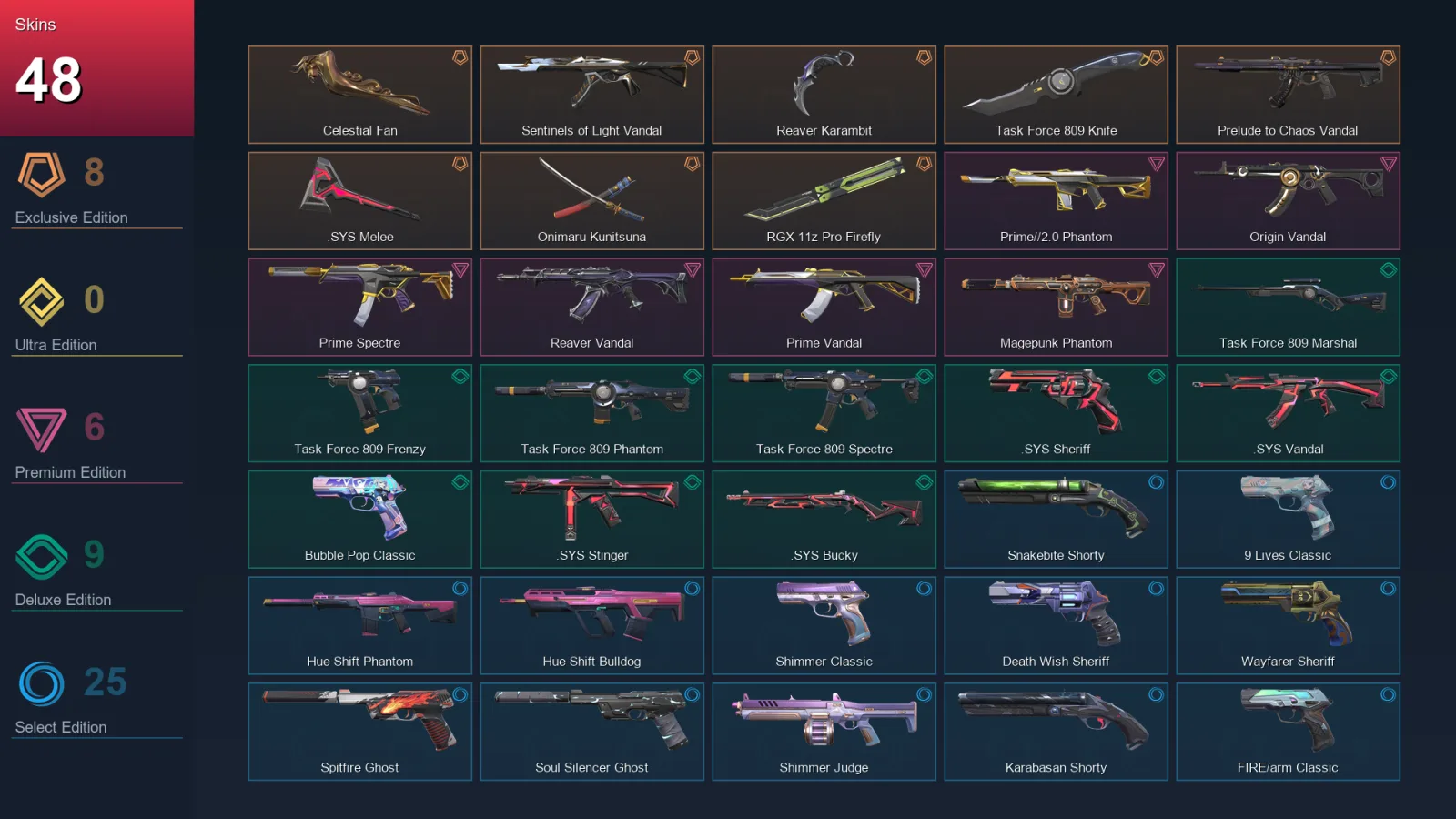 NA | Lv180 | Unranked | 48 Skin | 29 Agent | 85 Buddy