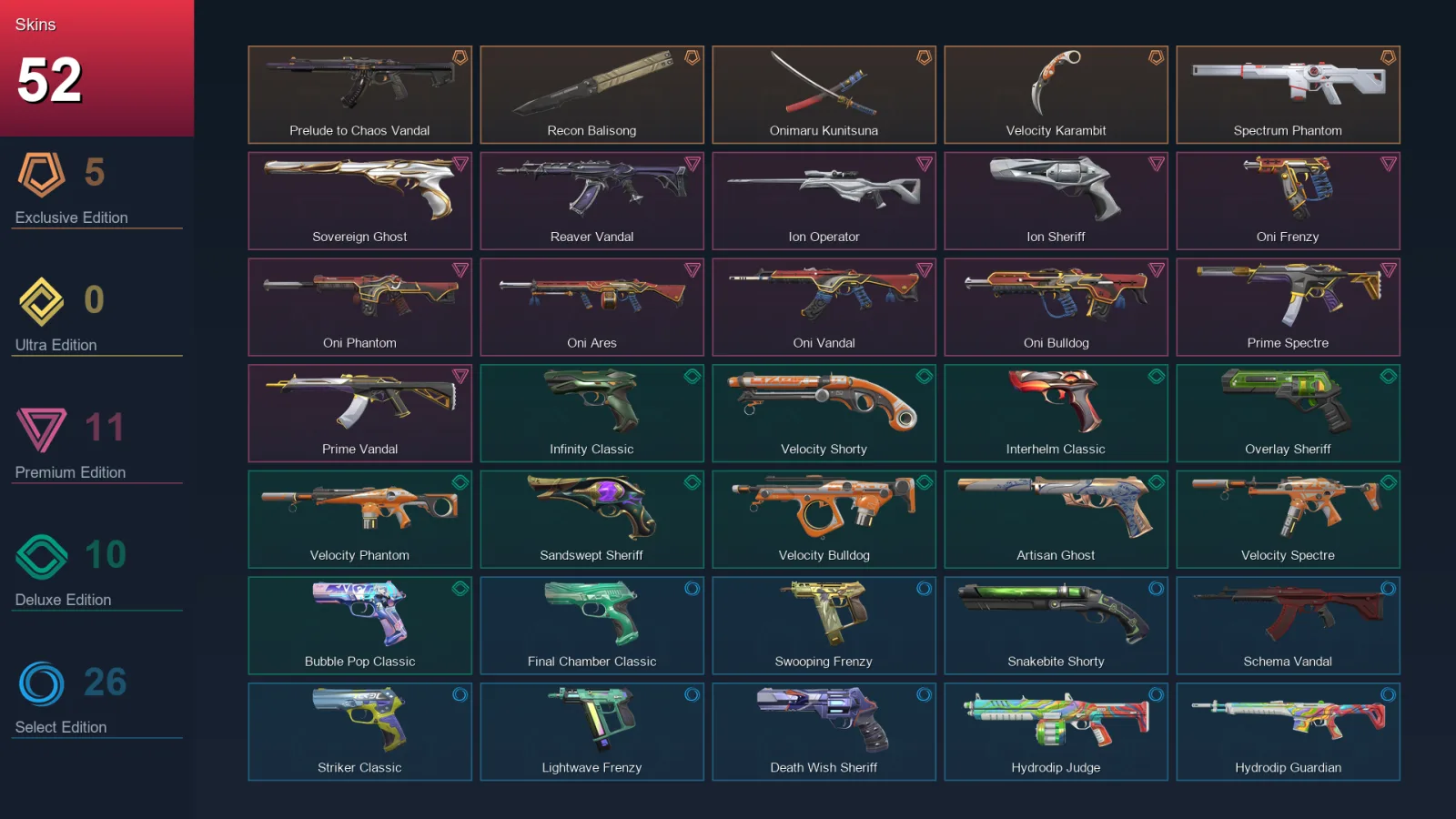 AP | Lv304 | Unranked | 52 Skin | 28 Agent | 115 Buddy — Valorant account