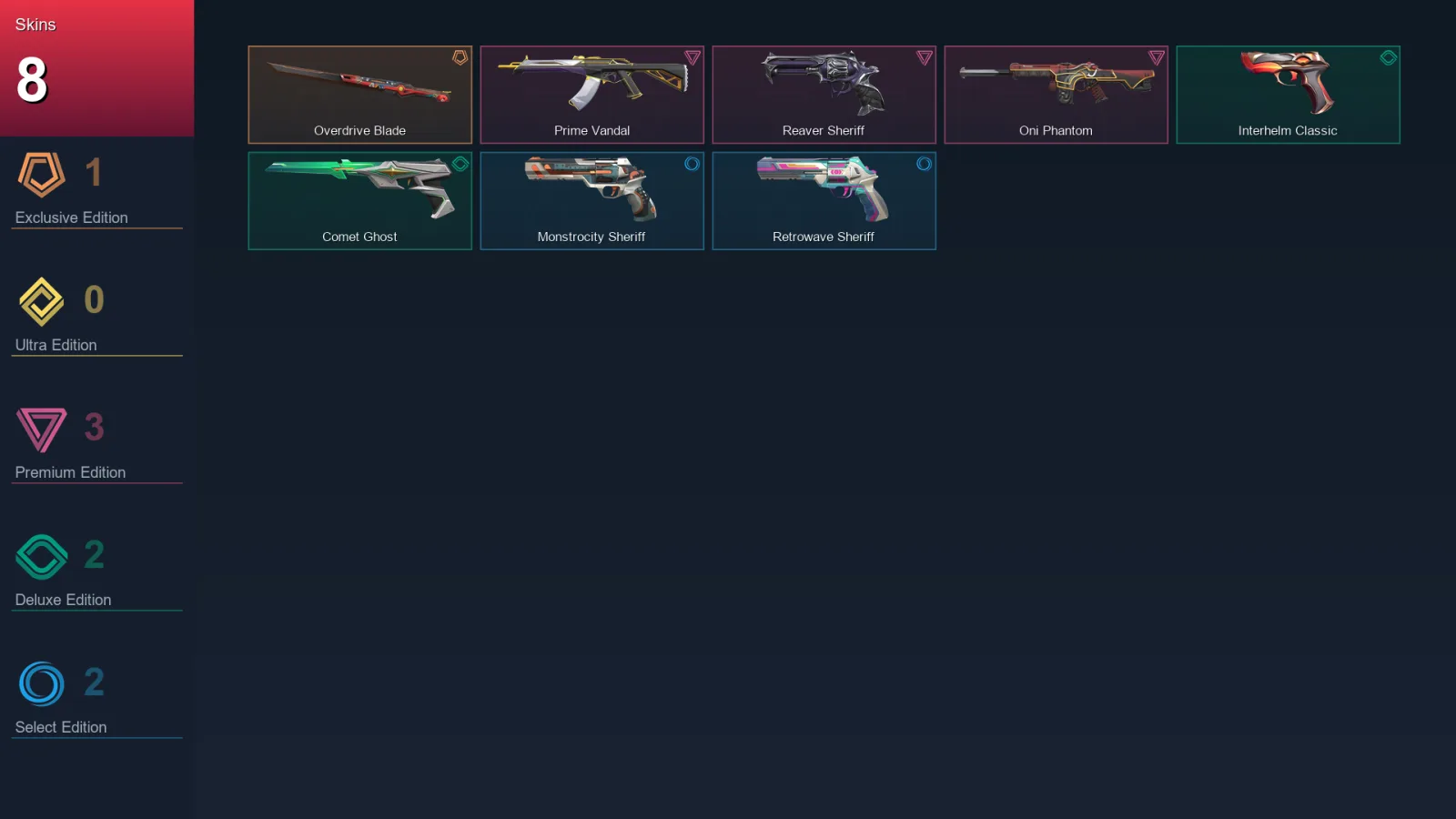 AP | Lv98 | Unranked | 8 Skin | 28 Agent | 34 Buddy
