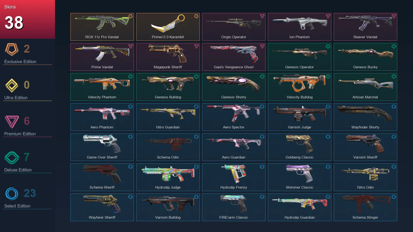 EU | Lv119 | Unranked | 38 Skin | 26 Agent | 70 Buddy — Valorant account