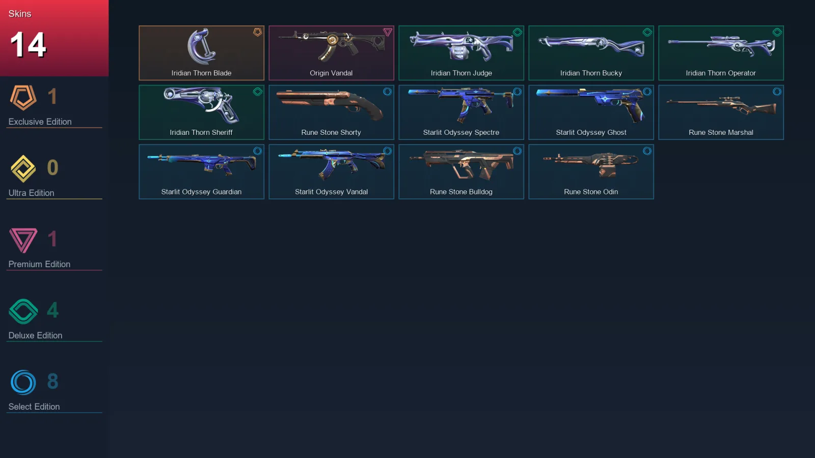 EU | Lv60 | Unranked | 14 Skin | 19 Agent | 28 Buddy — Rune Stone Shorty