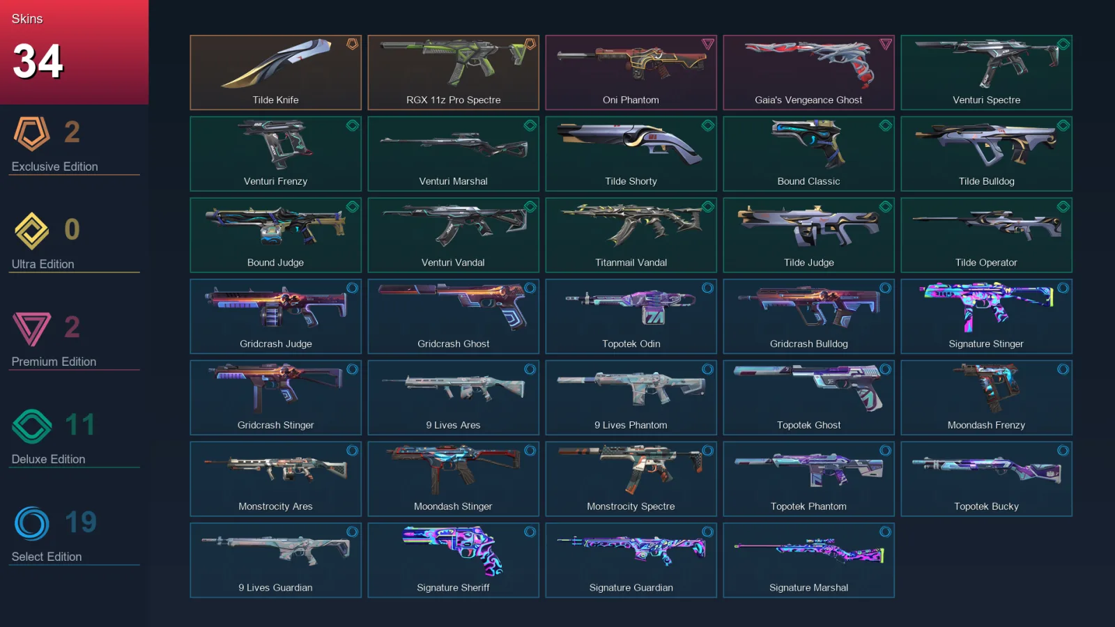 EU | Lv46 | Unranked | 34 Skin | 15 Agent | 25 Buddy — Valorant account