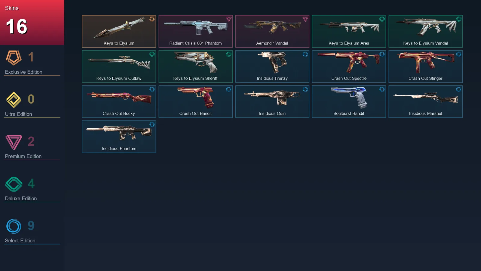 AP | Lv51 | Unranked | 16 Skin | 16 Agent | 17 Buddy