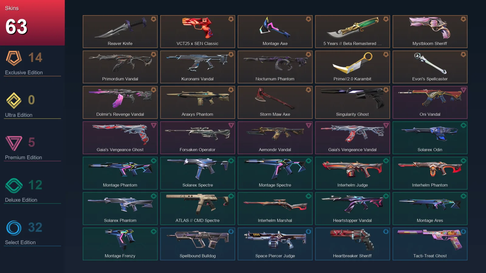 NA | Lv55 | Unranked | 63 Skin | 13 Agent | 43 Buddy — Unranked / Smurf Valorant