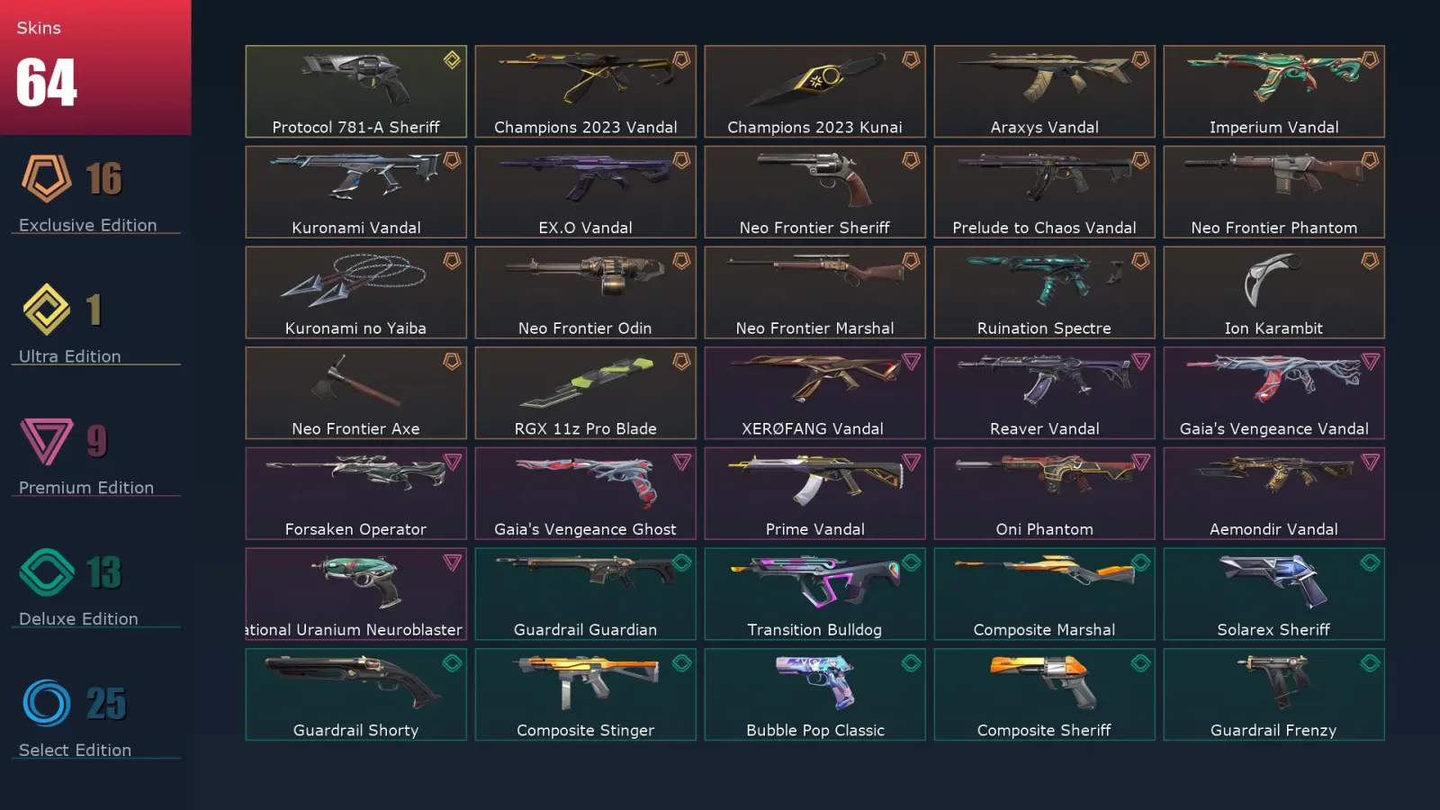 [Valorant] | EU | Level 194 | 28 Agents | 64 Skins — Valorant account
