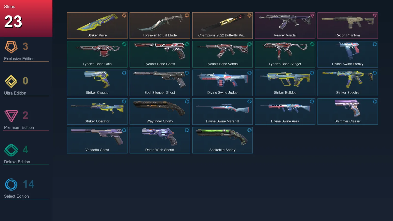 BR | Lv142 | Unranked | 23 Skin | 26 Agent | 78 Buddy