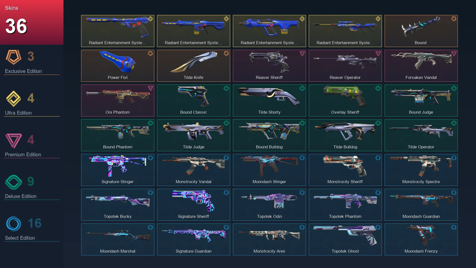 AP | Lv71 | Unranked | 36 Skin | 20 Agent | 51 Buddy