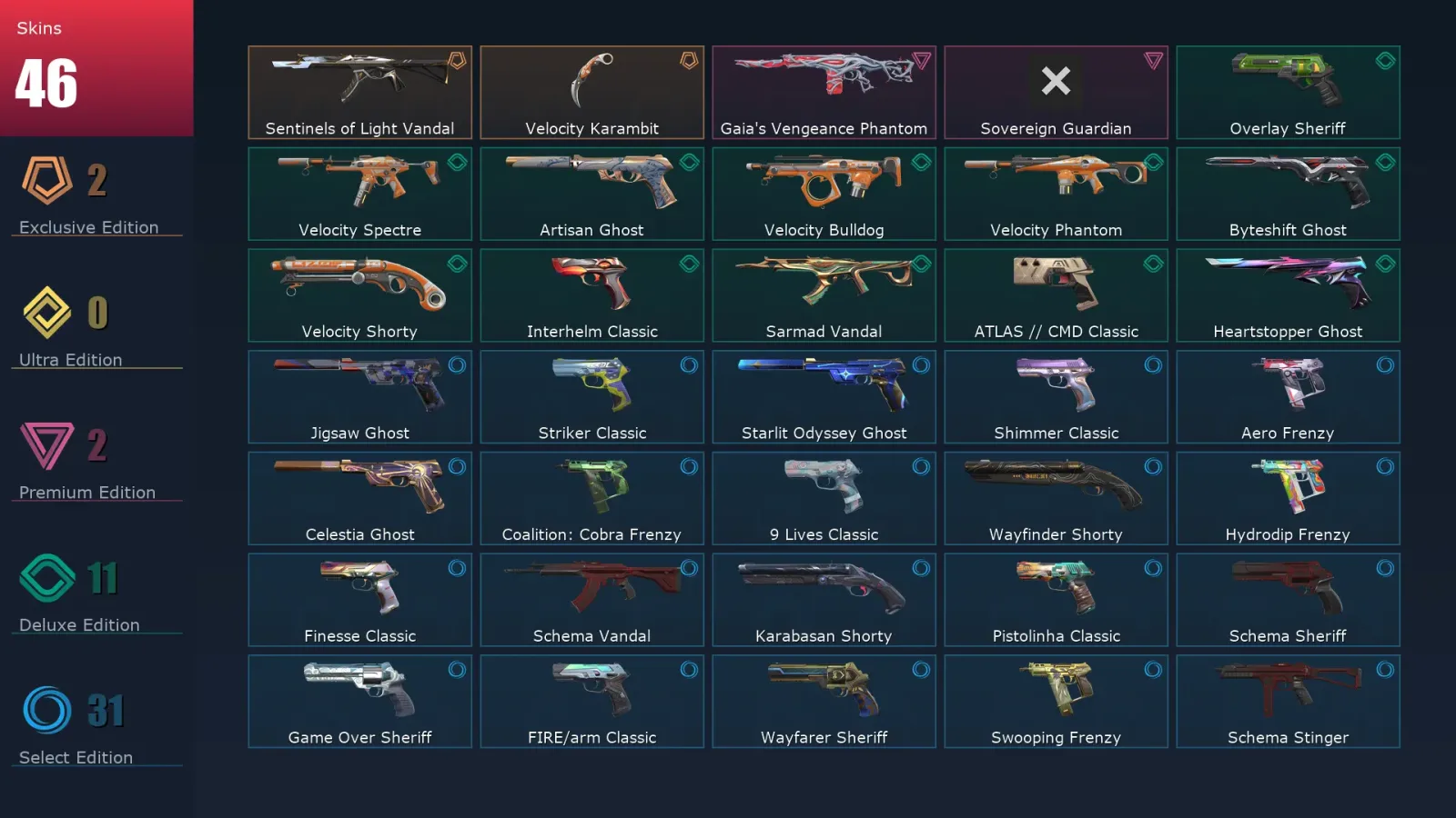 [Valorant] | EU | Level 409 | Diamond 3 | 29 Agents | 46 Skins — Valorant account