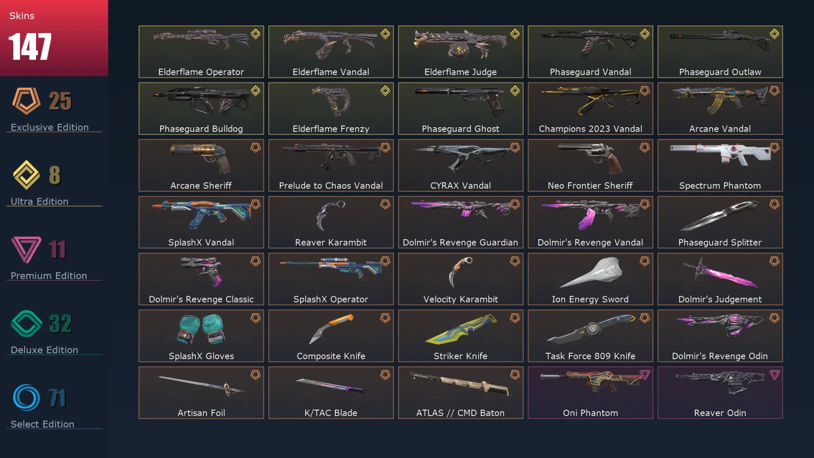 [Valorant] | EU | Level 306 | 29 Agents | 147 Skins