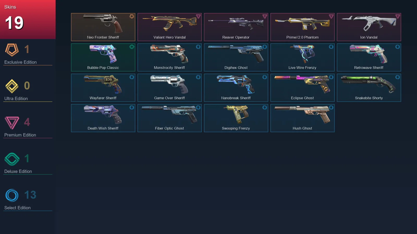 EU | Lv238 | Unranked | 19 Skin | 28 Agent | 103 Buddy