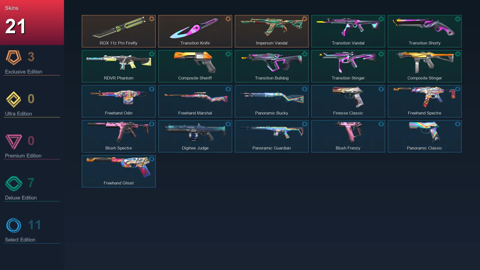 EU | Lv47 | Unranked | 21 Skin | 13 Agent | 26 Buddy