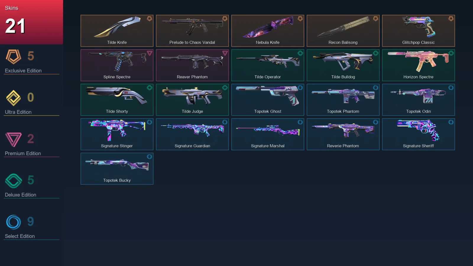 EU | Lv33 | Unranked | 21 Skin | 11 Agent | 15 Buddy
