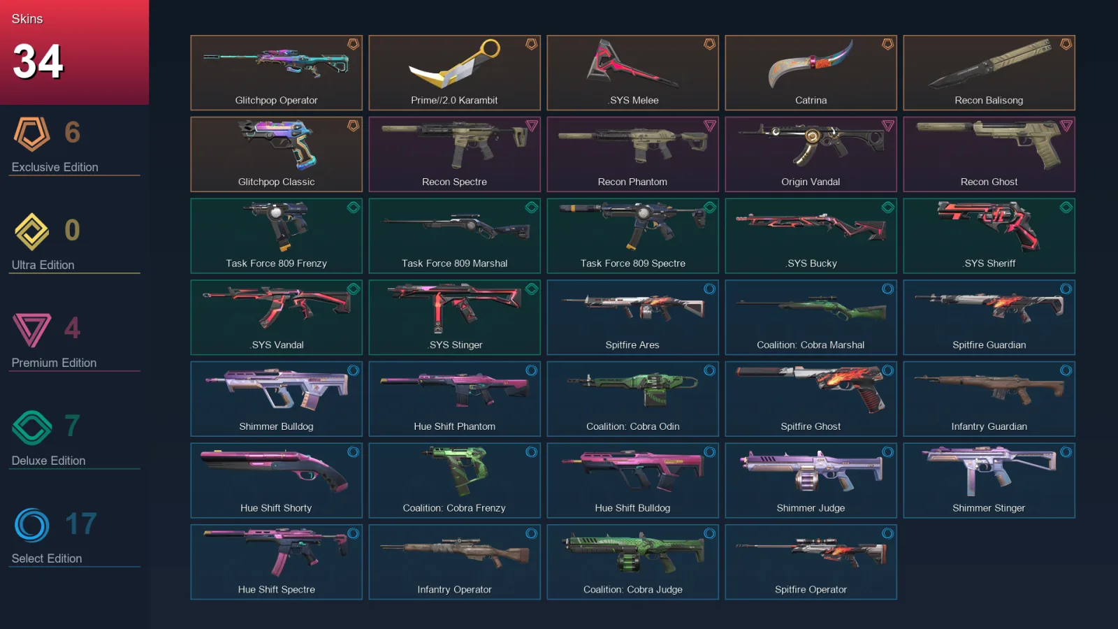 EU | Lv67 | Unranked | 34 Skin | 18 Agent | 34 Buddy