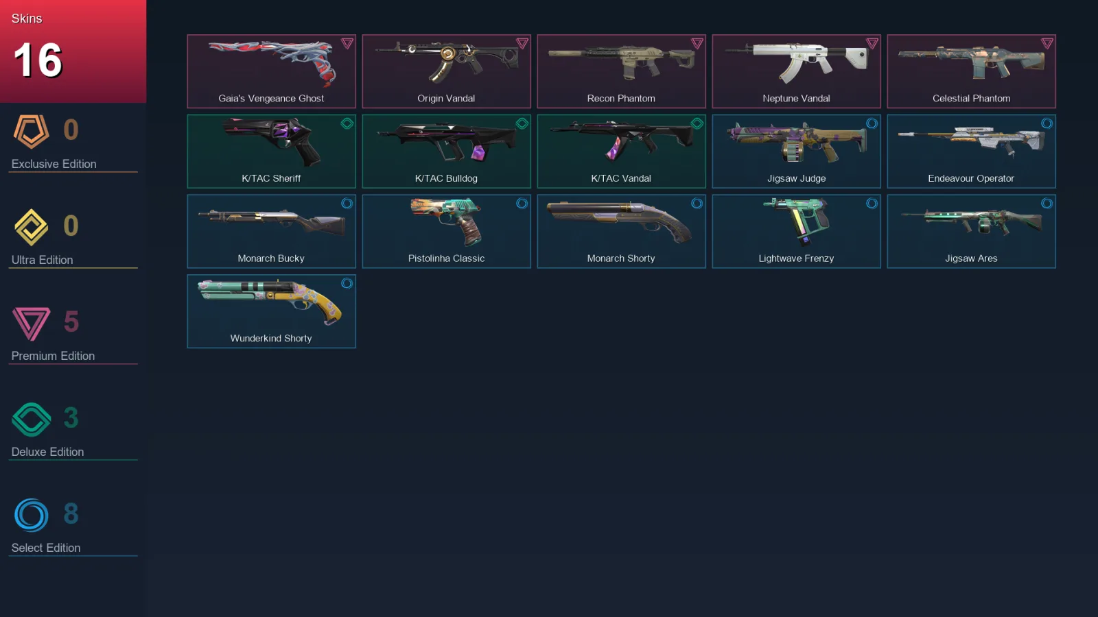 NA | Lv75 | Unranked | 16 Skin | 19 Agent | 34 Buddy