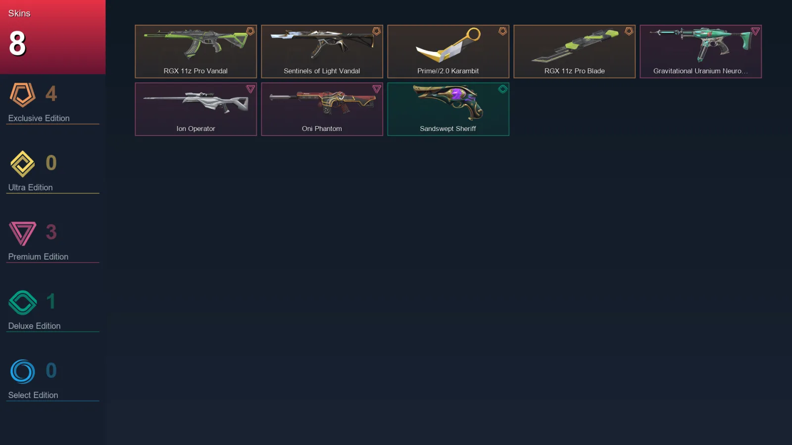 AP | Lv114 | Unranked | 8 Skin | 25 Agent | 52 Buddy