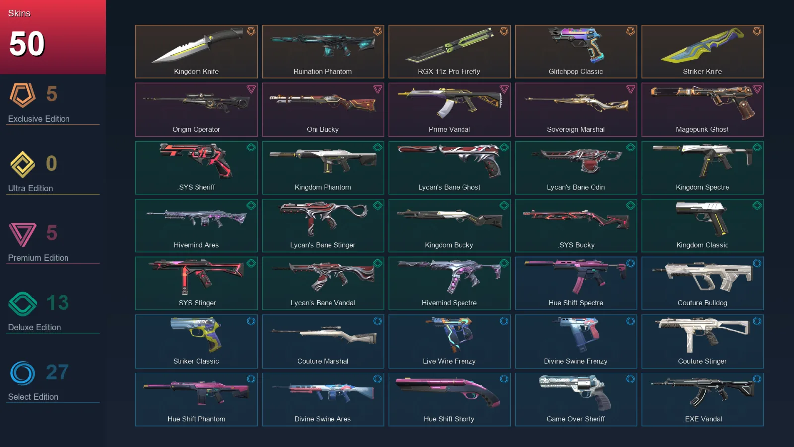 LA | Lv68 | Unranked | 50 Skin | 10 Agent | 49 Buddy