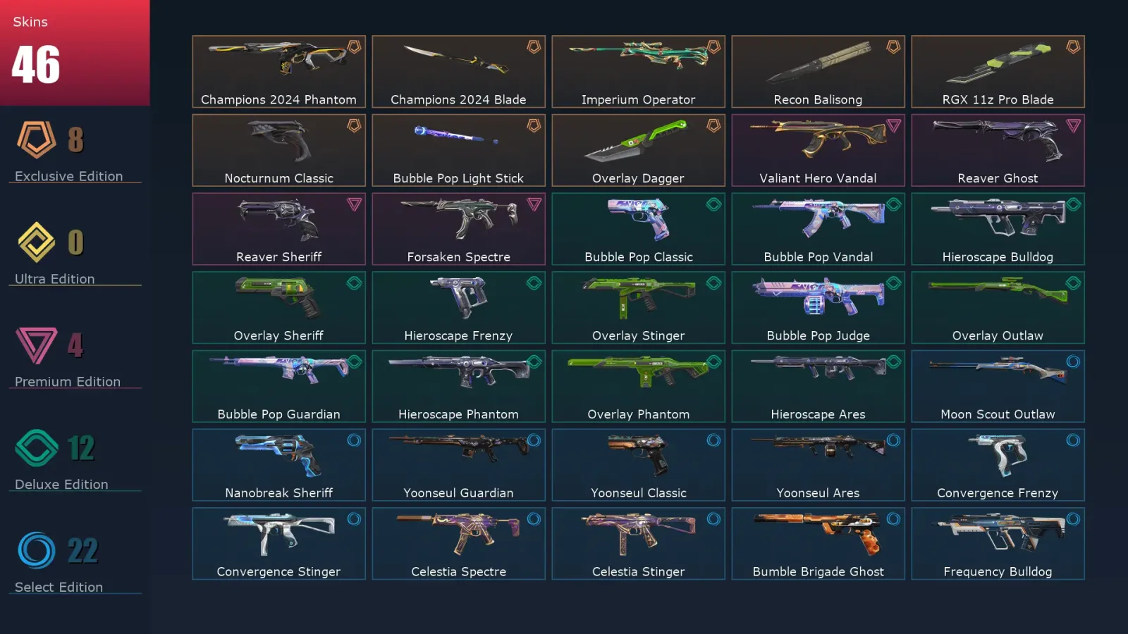 [Valorant] | EU | Level 112 | 27 Agents | 46 Skins — Valorant account