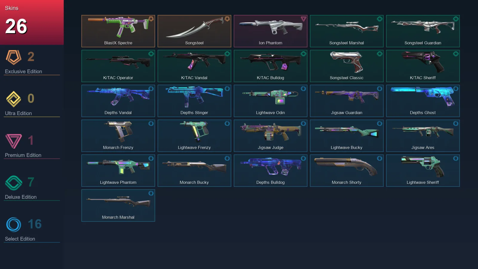 NA | Lv40 | Unranked | 26 Skin | 16 Agent | 28 Buddy