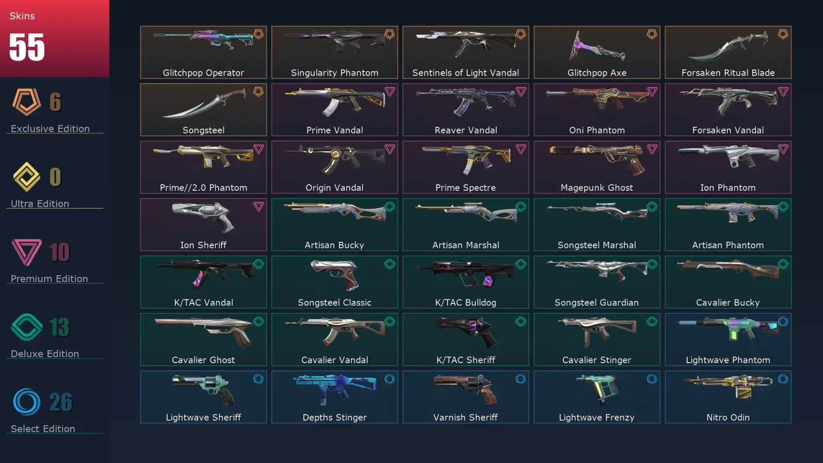 [Valorant] | EU | Level 84 | 20 Agents | 55 Skins — Valorant account