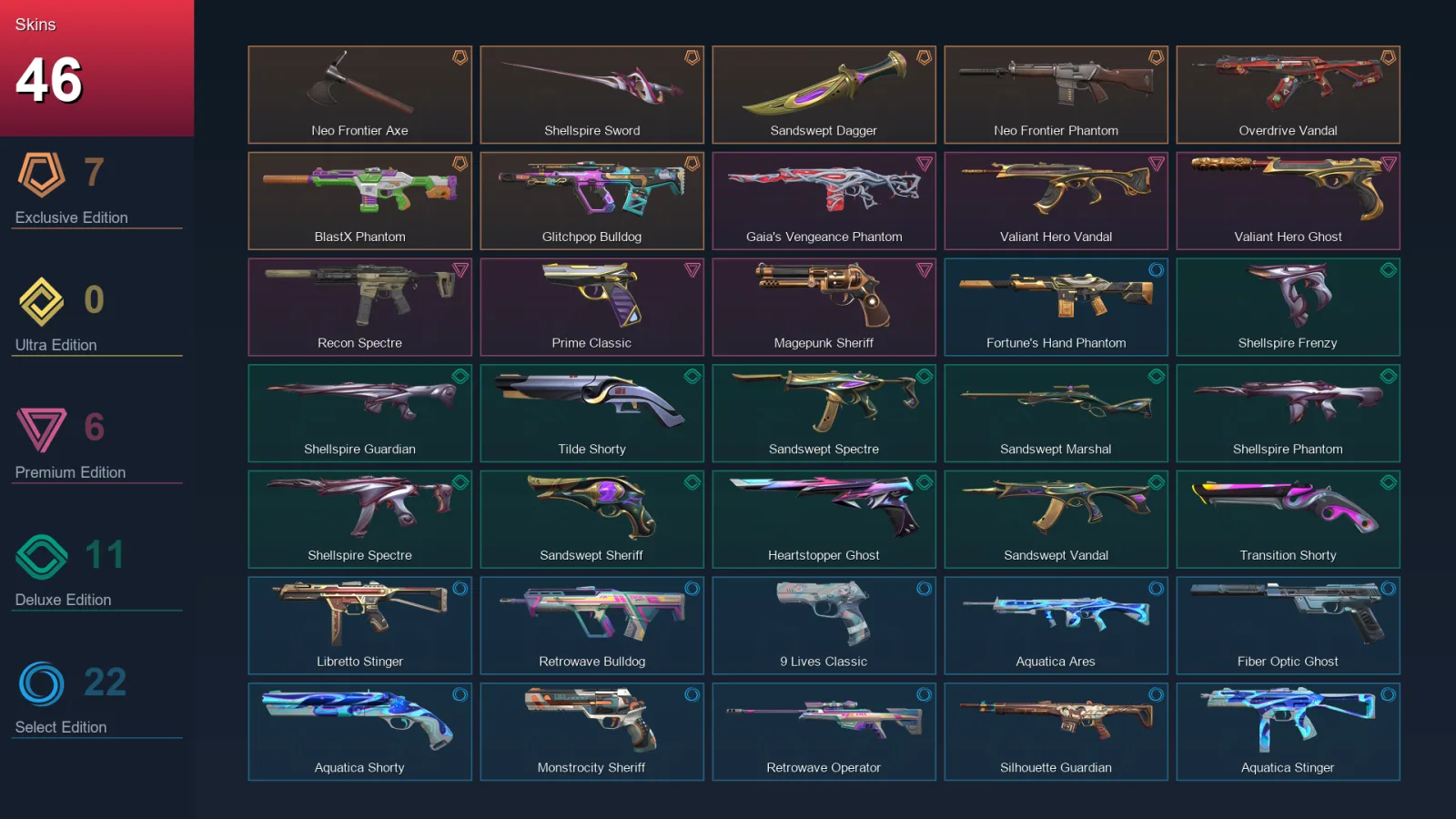 AP | Lv316 | Unranked | 46 Skin | 23 Agent | 81 Buddy — Ragnarocker Frenzy