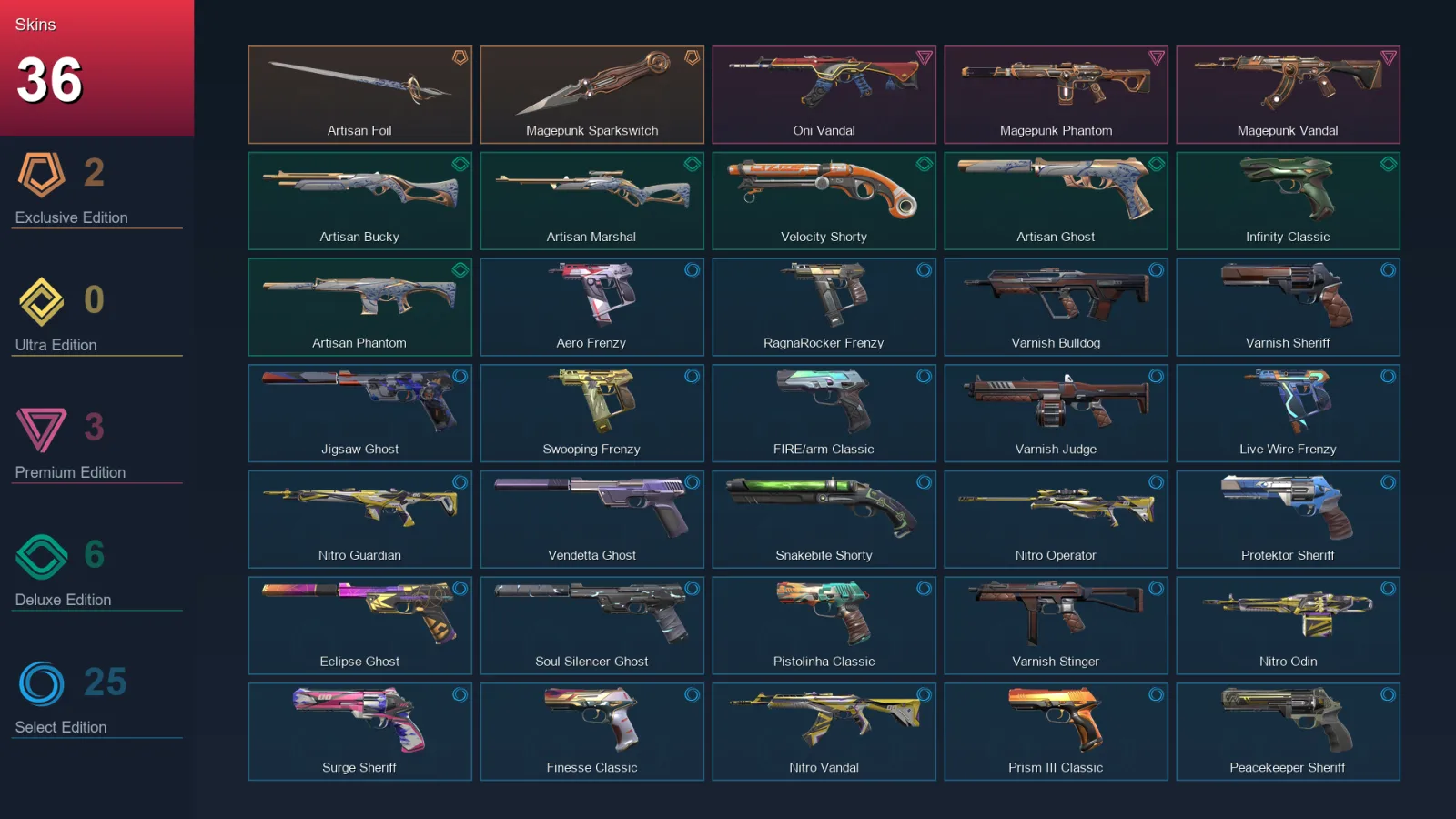 AP | Lv248 | Unranked | 36 Skin | 23 Agent | 94 Buddy