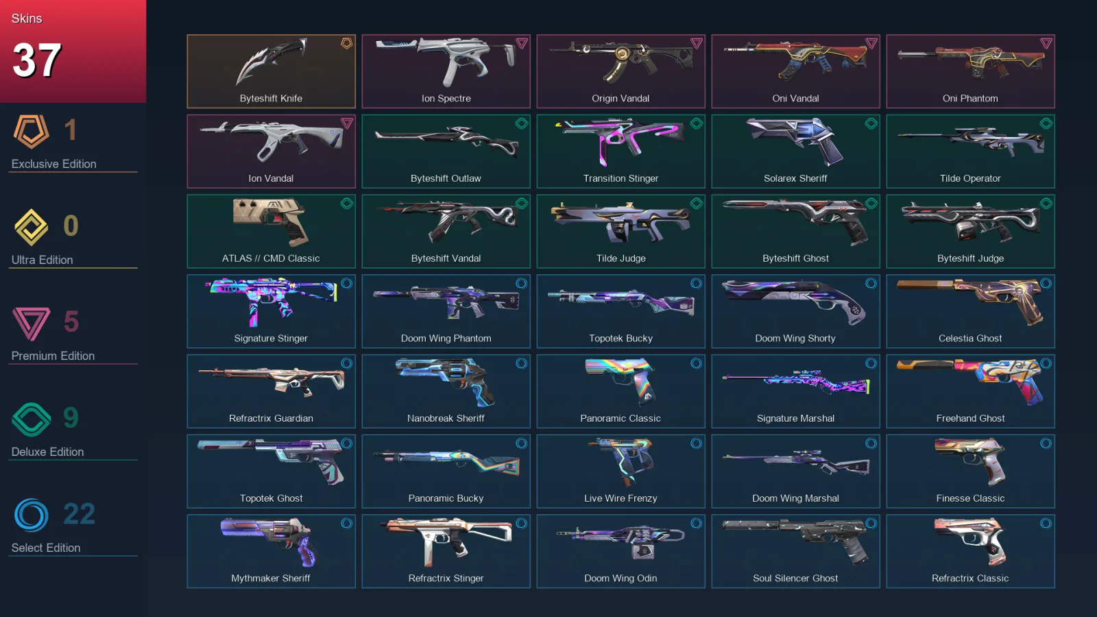 EU | Lv154 | Unranked | 37 Skin | 28 Agent | 80 Buddy
