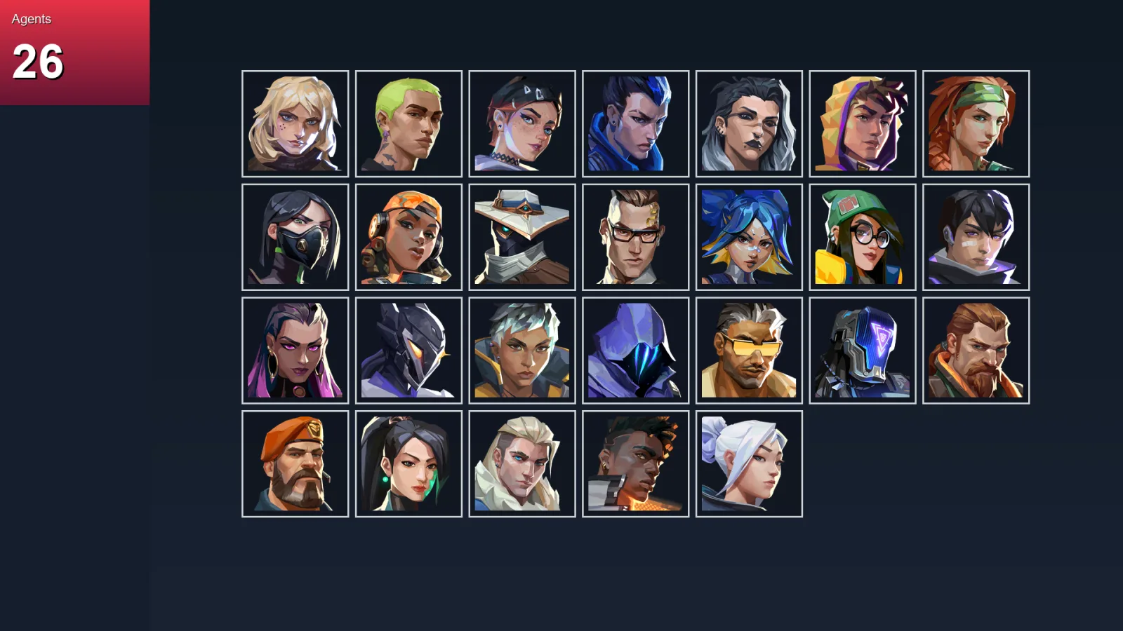 EU | Lv106 | Unranked | 21 Skin | 26 Agent | 63 Buddy