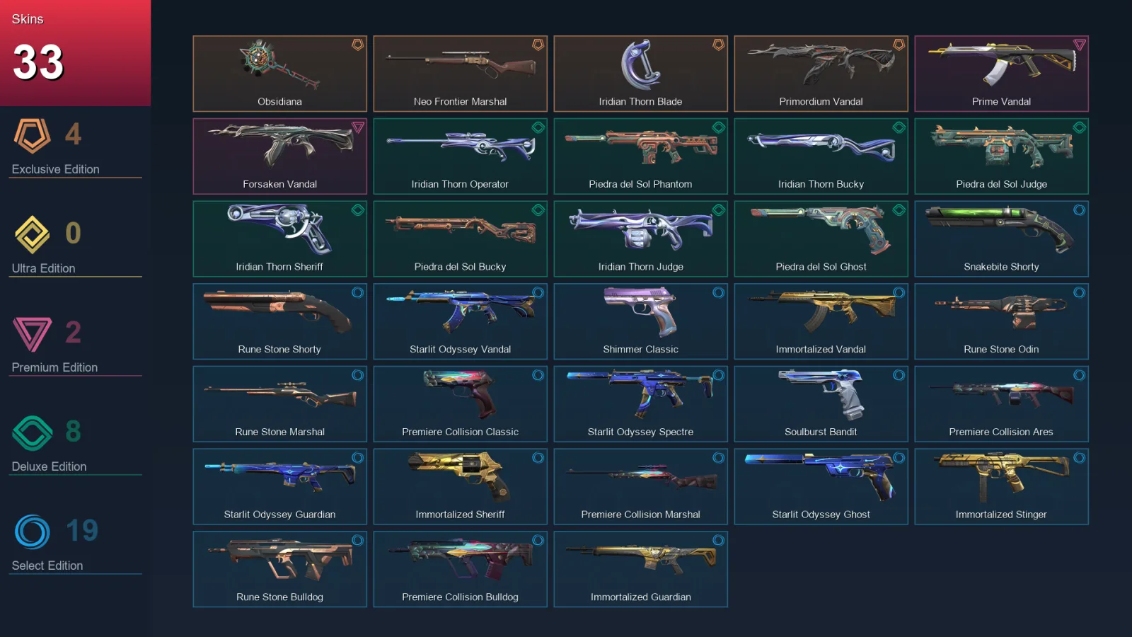 AP | Lv126 | Unranked | 33 Skin | 29 Agent | 62 Buddy