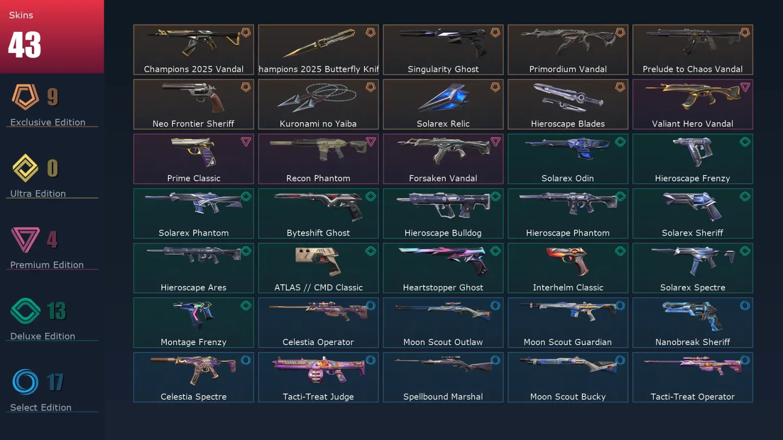 [Valorant] | EU | Level 172 | 29 Agents | 43 Skins — Valorant account